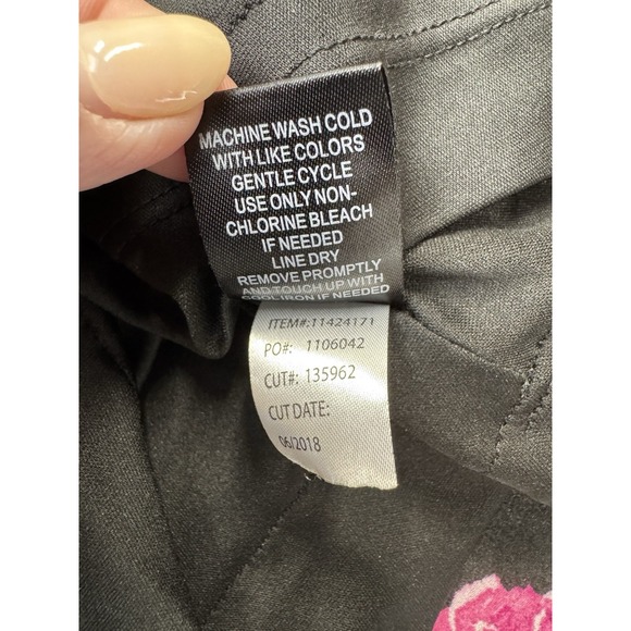 Torrid‎ Black Pink Floral Chiffon Overlay Lined Sleeveless A-Line Dress Size 16 - Picture 14 of 15